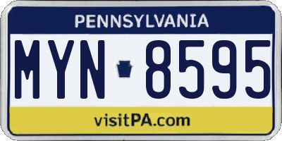 PA license plate MYN8595