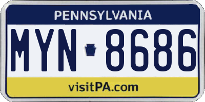 PA license plate MYN8686