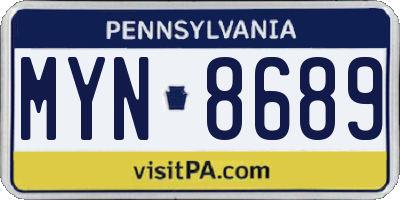 PA license plate MYN8689