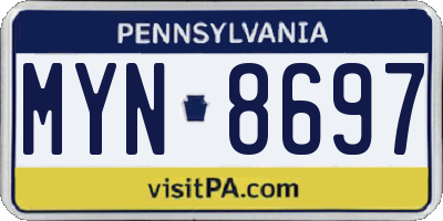 PA license plate MYN8697