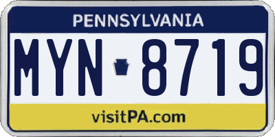 PA license plate MYN8719