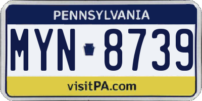 PA license plate MYN8739