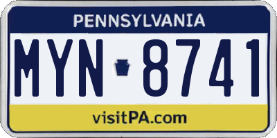 PA license plate MYN8741