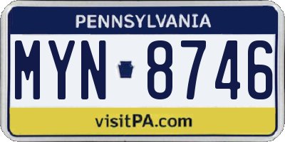 PA license plate MYN8746