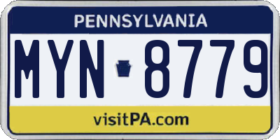 PA license plate MYN8779