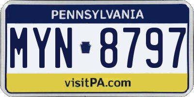 PA license plate MYN8797