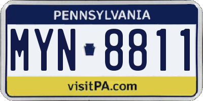 PA license plate MYN8811