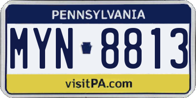 PA license plate MYN8813