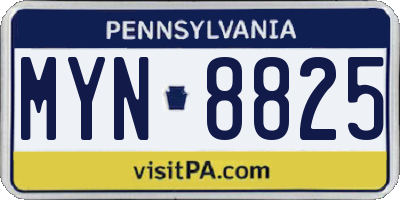 PA license plate MYN8825