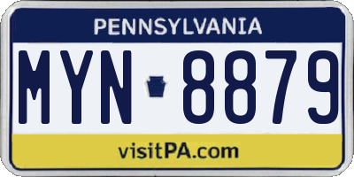 PA license plate MYN8879