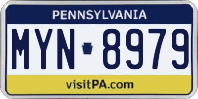 PA license plate MYN8979