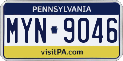 PA license plate MYN9046