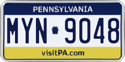 PA license plate MYN9048