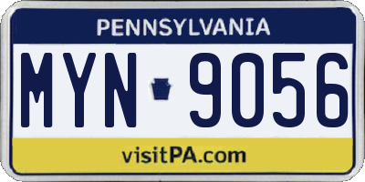 PA license plate MYN9056