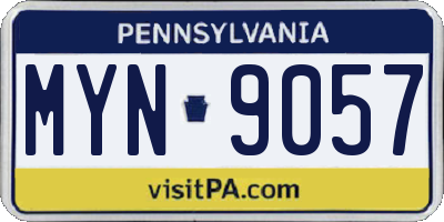 PA license plate MYN9057
