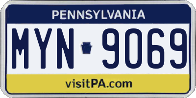 PA license plate MYN9069