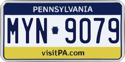 PA license plate MYN9079