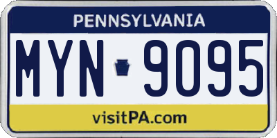 PA license plate MYN9095