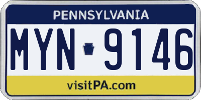 PA license plate MYN9146
