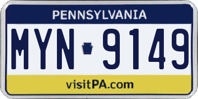 PA license plate MYN9149