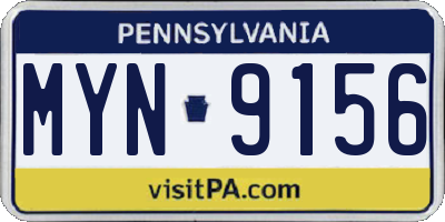 PA license plate MYN9156