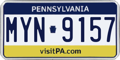 PA license plate MYN9157