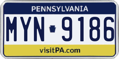 PA license plate MYN9186