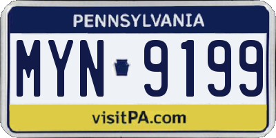 PA license plate MYN9199
