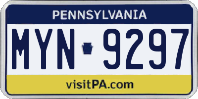 PA license plate MYN9297