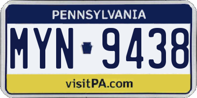 PA license plate MYN9438