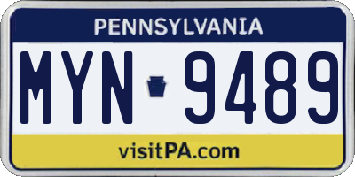 PA license plate MYN9489