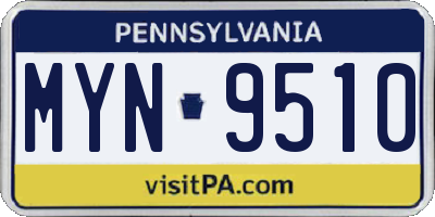 PA license plate MYN9510