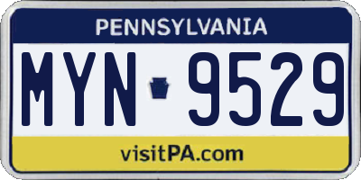 PA license plate MYN9529