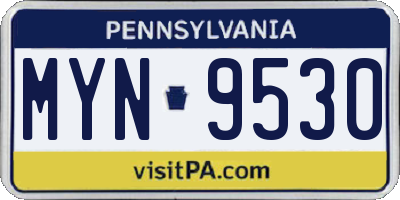 PA license plate MYN9530