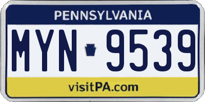 PA license plate MYN9539
