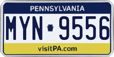 PA license plate MYN9556