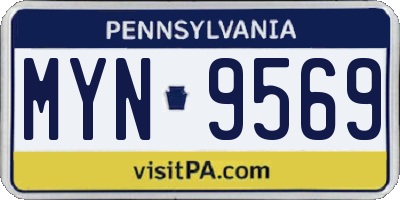 PA license plate MYN9569