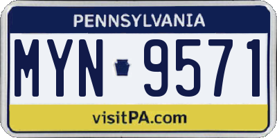PA license plate MYN9571