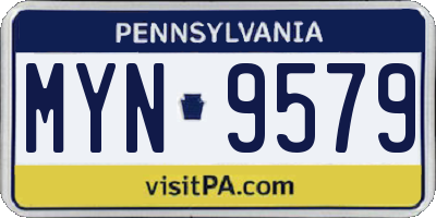 PA license plate MYN9579