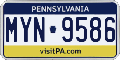PA license plate MYN9586