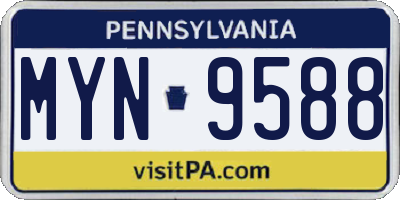 PA license plate MYN9588
