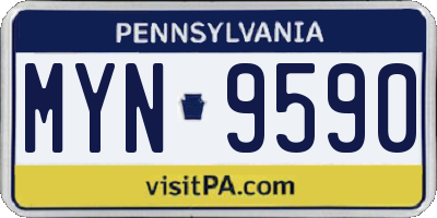 PA license plate MYN9590