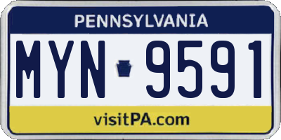 PA license plate MYN9591