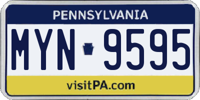 PA license plate MYN9595