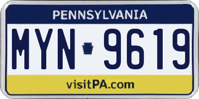 PA license plate MYN9619