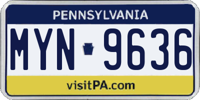 PA license plate MYN9636