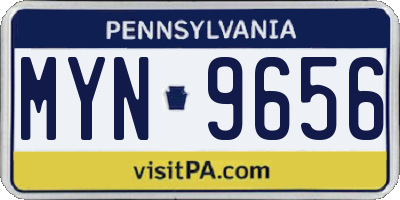 PA license plate MYN9656