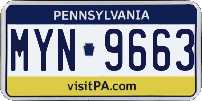 PA license plate MYN9663