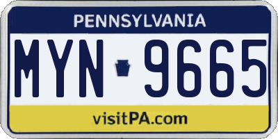 PA license plate MYN9665