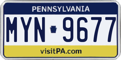 PA license plate MYN9677
